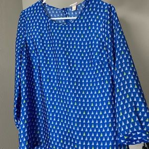 Blue blouse with sailboat patter